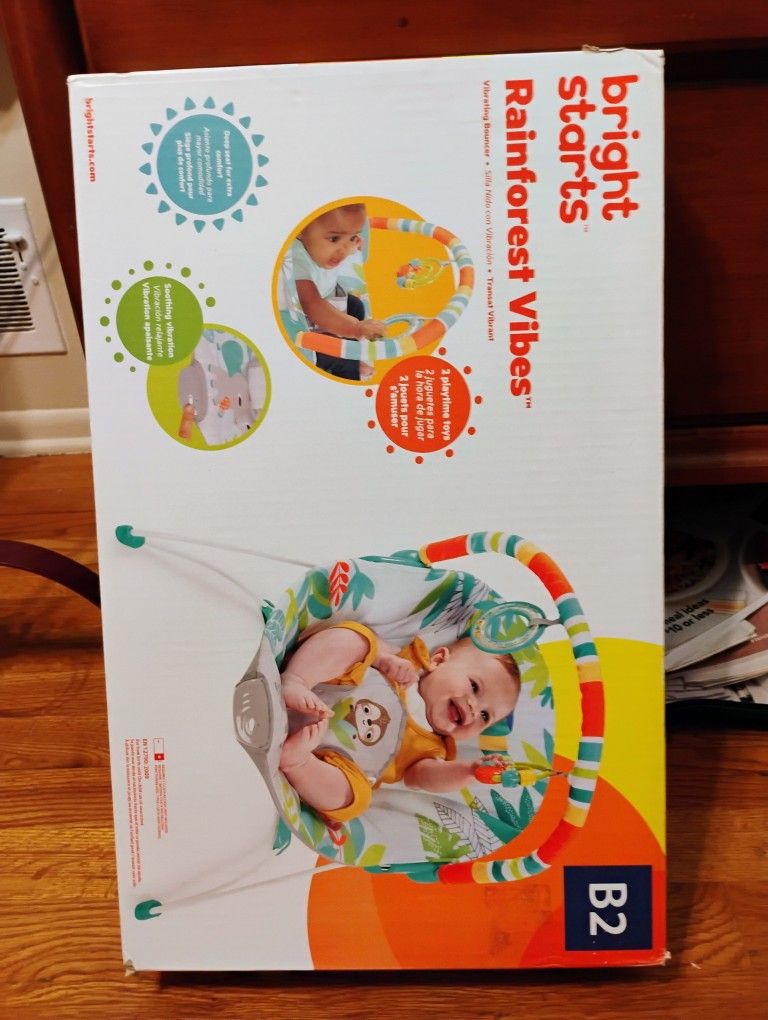 New Bright Star Rainforest Vibrating Bouncer