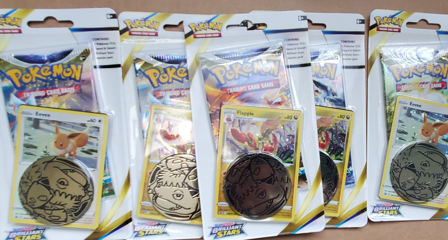 5 Brilliant Stars Blister Packs NEW with coins and promos