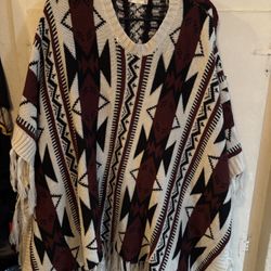 Sweater Poncho De Mujer