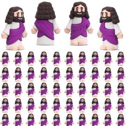 NEW/ 50 Pcs Mini Jesus Figures Original Design Religious Easter Little Jesus Figures in Bulk to Hide and Seek Sunday School Religious Gift for Easter 
