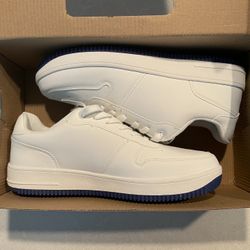 Aldi Gear Men’s Sneakers *BRAND NEW MINT* Size 9 Aldi Air Force Shoes Memory Foam White Blue Red AF1