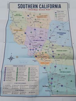Southern California Map Poster ~30 in *50 in