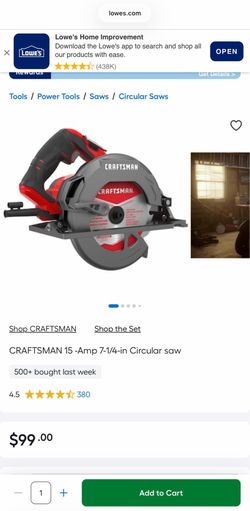 CRAFTSMAN 15 -Amp 7-1/4-in Circular saw