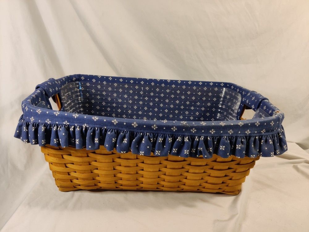 Longaberger Laundry Basket with Liner and Plastic Protector