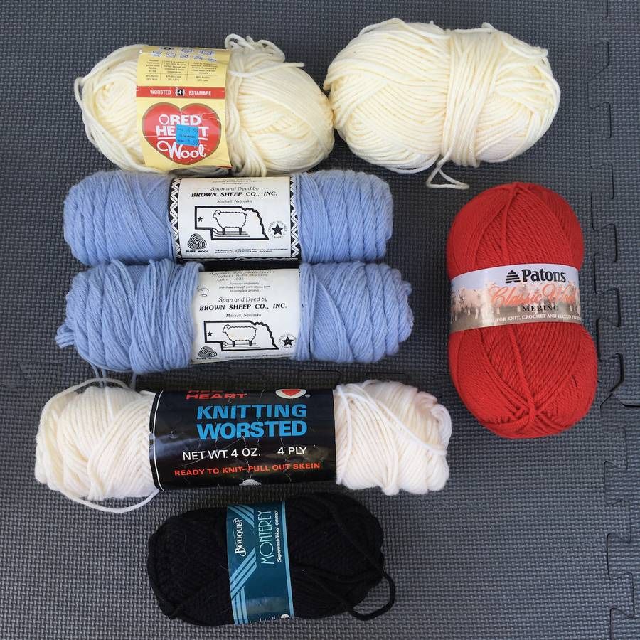 Lot of 7 Assorted Wool and Super Wash Wool Skeins of Yarn