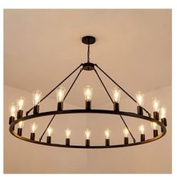 New 48” Chandelier. Wagon Wheel. 