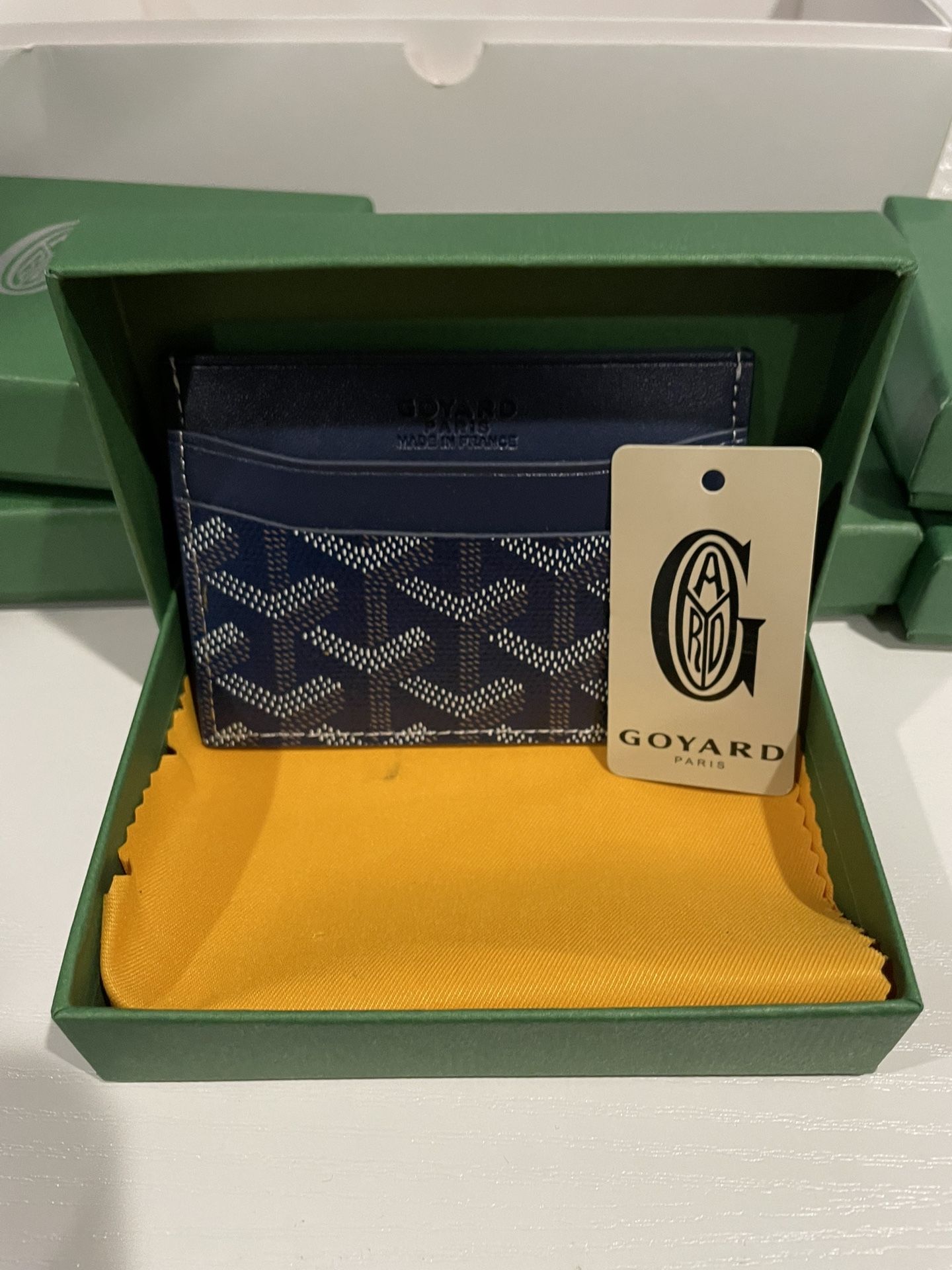 New! GoYard Paris Print St.Sulpice Luxury Leather Credit Card Holder Wallet  Navy Blue Royal for Sale in Hacienda Heights, CA - OfferUp