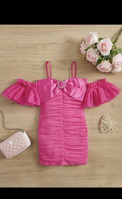 Girls Pink Barbie Costume Dress Size 5/6 Years