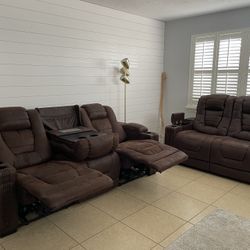 Eric Church Collection Sofa Couch Love Seat Brown Leather Recliner Home Decor Furniture Living Room