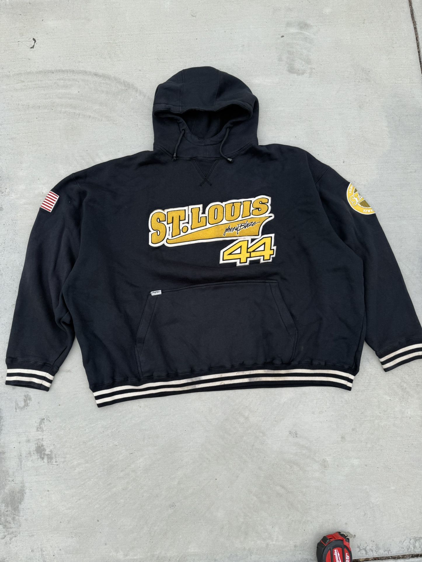 Johnny Blaze Navy and yellow St Louis hoodie size XXXXL