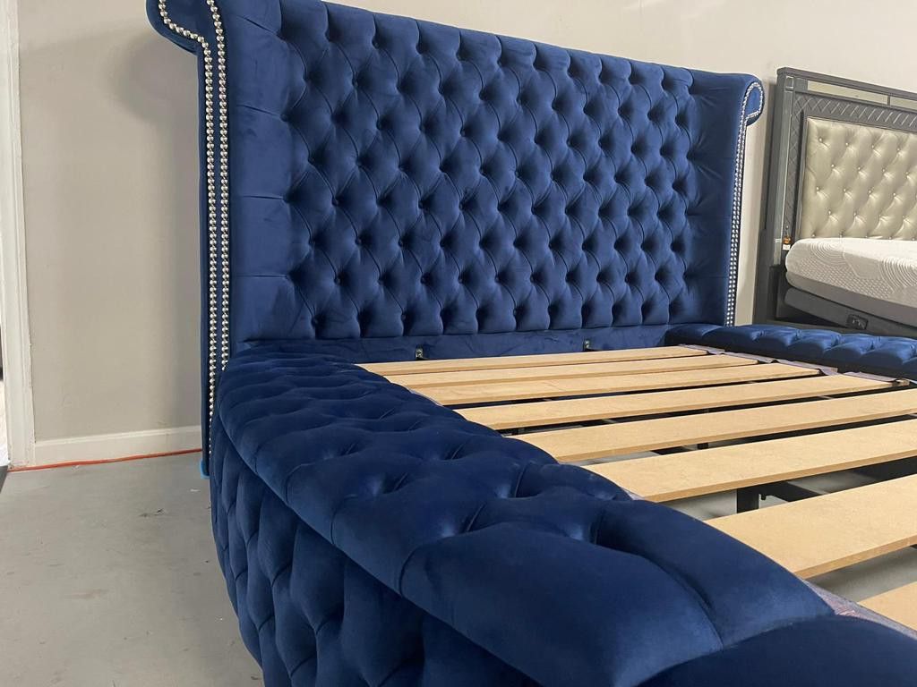 💕Showroom,Web,Fast delivery,Financing 🏆Sansom - Blue - Queen Storage Bed