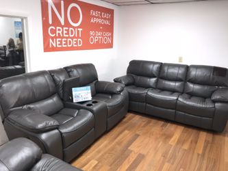 COMFY NEW MADRID RECLINING SOFA AND LOVESEAT SET ON SALE ONLY $899. SAME DAY DELIVERY. NO CREDIT CHECK FINANCING