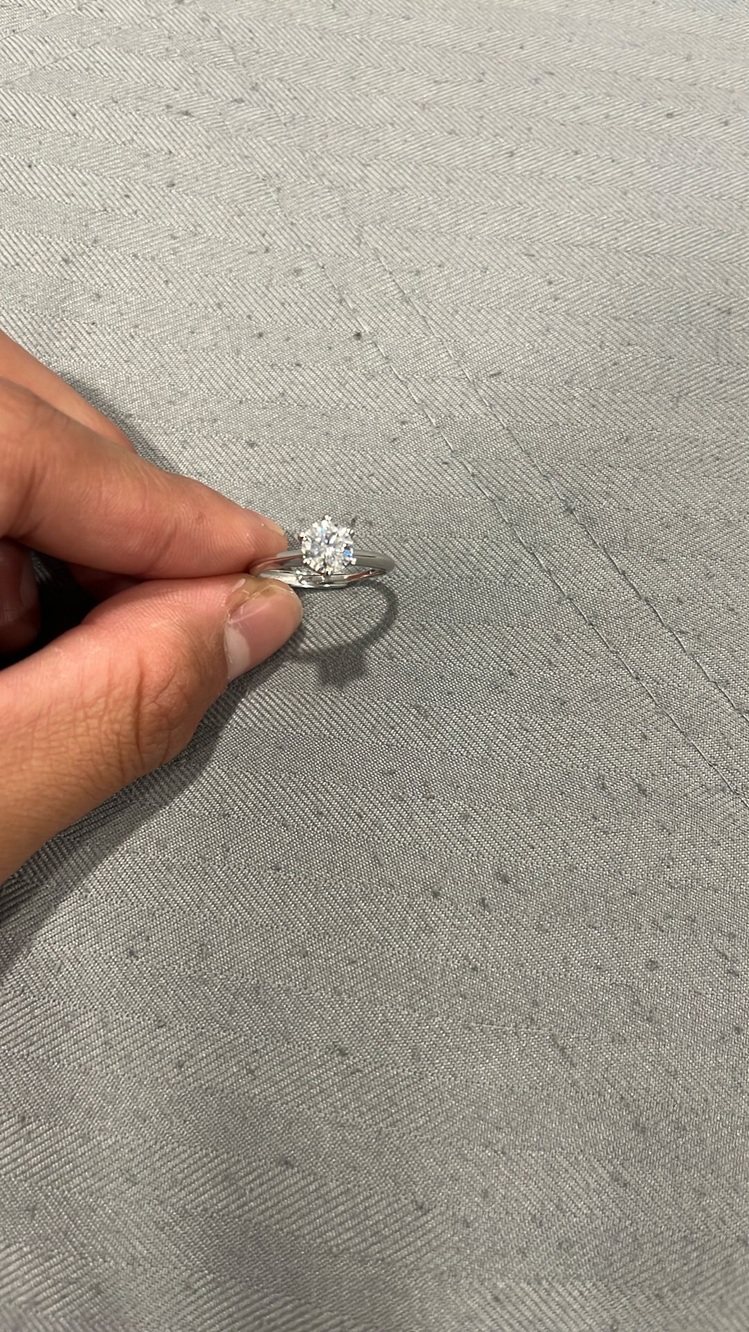 Moissanite Silver Adjustable Engagement Ring