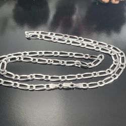 5.7 mm figaro italian silver chain 26 inch