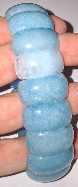 GENUINE POLISHED BLUE AQUAMARINE BRACELET