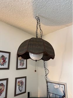 Vintage rattan hanging lamp