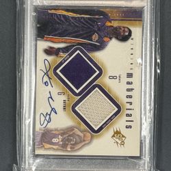 Kobe Bryant Auto Patch PSA/DNA 2000 SPx Winning Materials Game Worn Shoe
