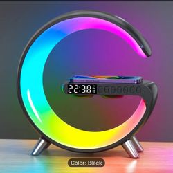 1pc Multifunctional Wireless Charger Stand Alarm Clock Speaker, APP RGB Light Fast Charging Station For IPhone X 11 12 13 14 For Samsung