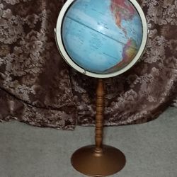 Vintage Replogle World Nation Series Globe On Wooden Stand