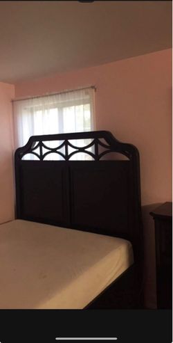 Queen bed frame with mattress