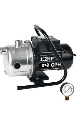 LANCHEZ 1.2 HP Shallow Well Pump, 1828GPH Stainless Steel Garden Irrigation Pump