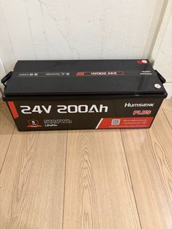 HumsiENK 24V 200Ah LiFePO4 Lithium Deep Cycle Battery 5120Wh with 250A BMS for RV Camper Marine Home Solar System and Off Grid Energy Storage.
