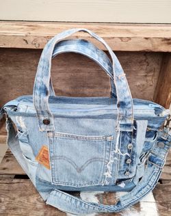 Denim Custom Light Blue Handbag
