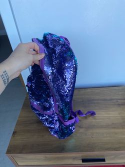Purple Teal Flip Sequin Backpack