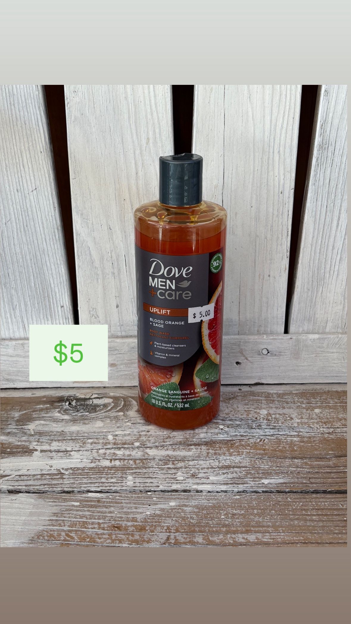 Dove Men +Care Liquid Body Wash for Men Blood Orange + Sage Plant-Based All Skin, 18 oz