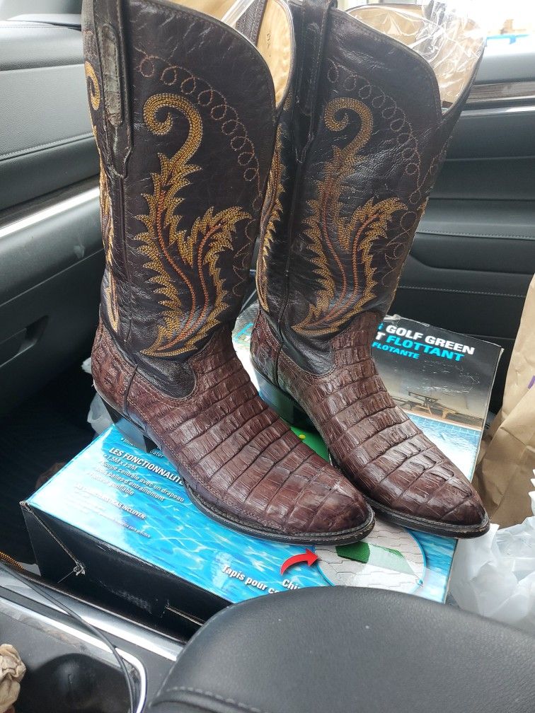 Corral Alligator Boots Brown On Brown 