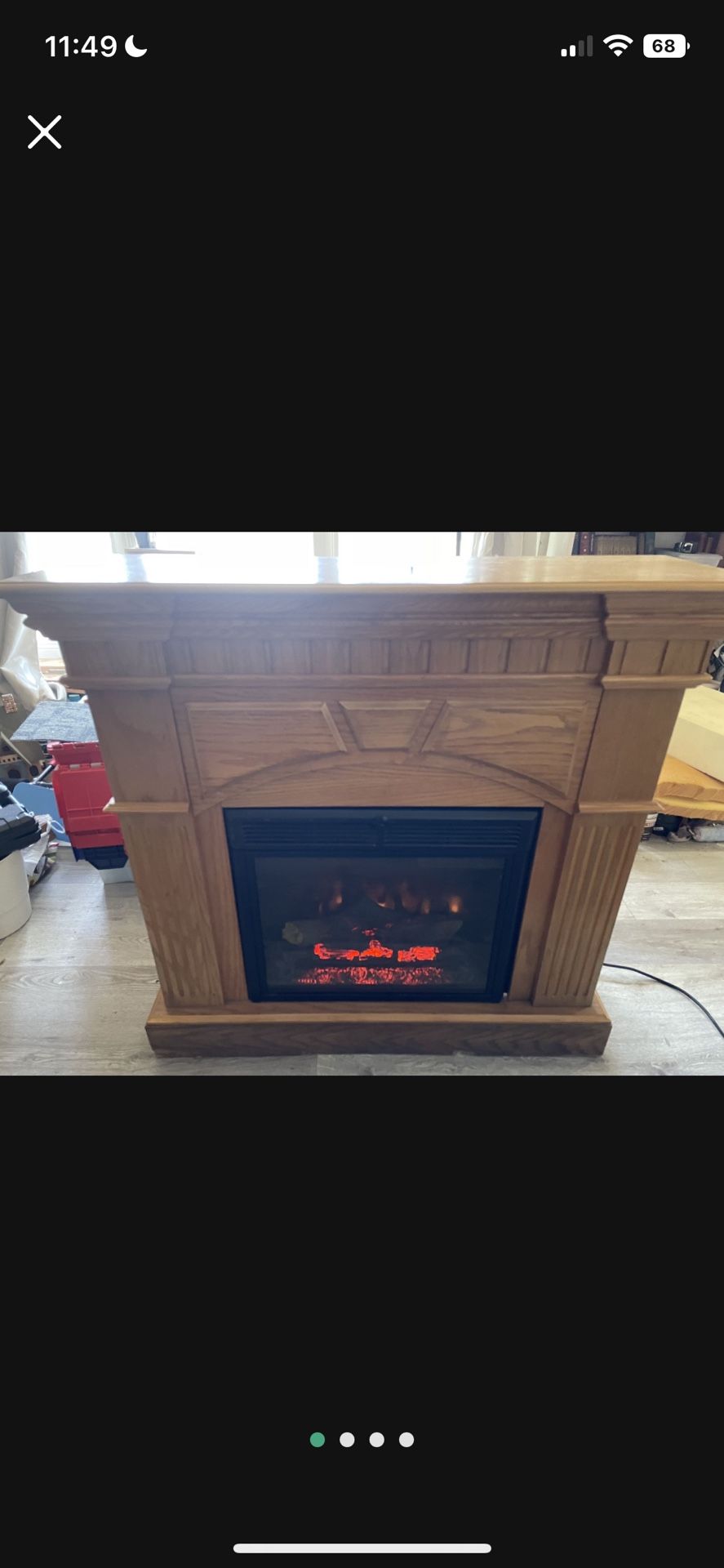 Beautiful Real Wood Fireplace Heater 42”X 44 Inches