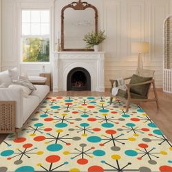 8x10 Retro Area Rug - Mid Century Modern