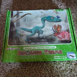 Dinosaur Number And Alphabet Flash Cards 