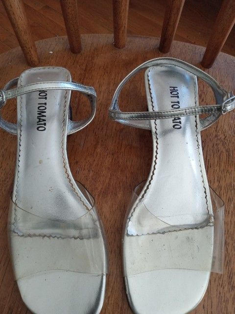 Girl's  Formal Clear  Open-toe Shoes Size 4