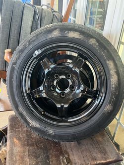 Black 5-Spoke Wheel with Tire 5x112