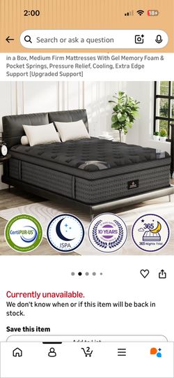 Firm Queen size mattress 12 inches