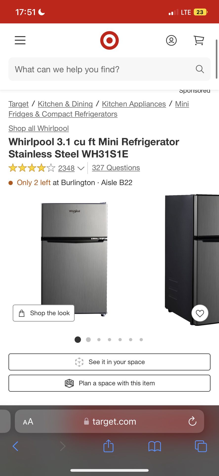 3ft mini fridge/freezer & lock