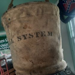 Old BELL SYSTEM CANVAS TOOL BUCKET 