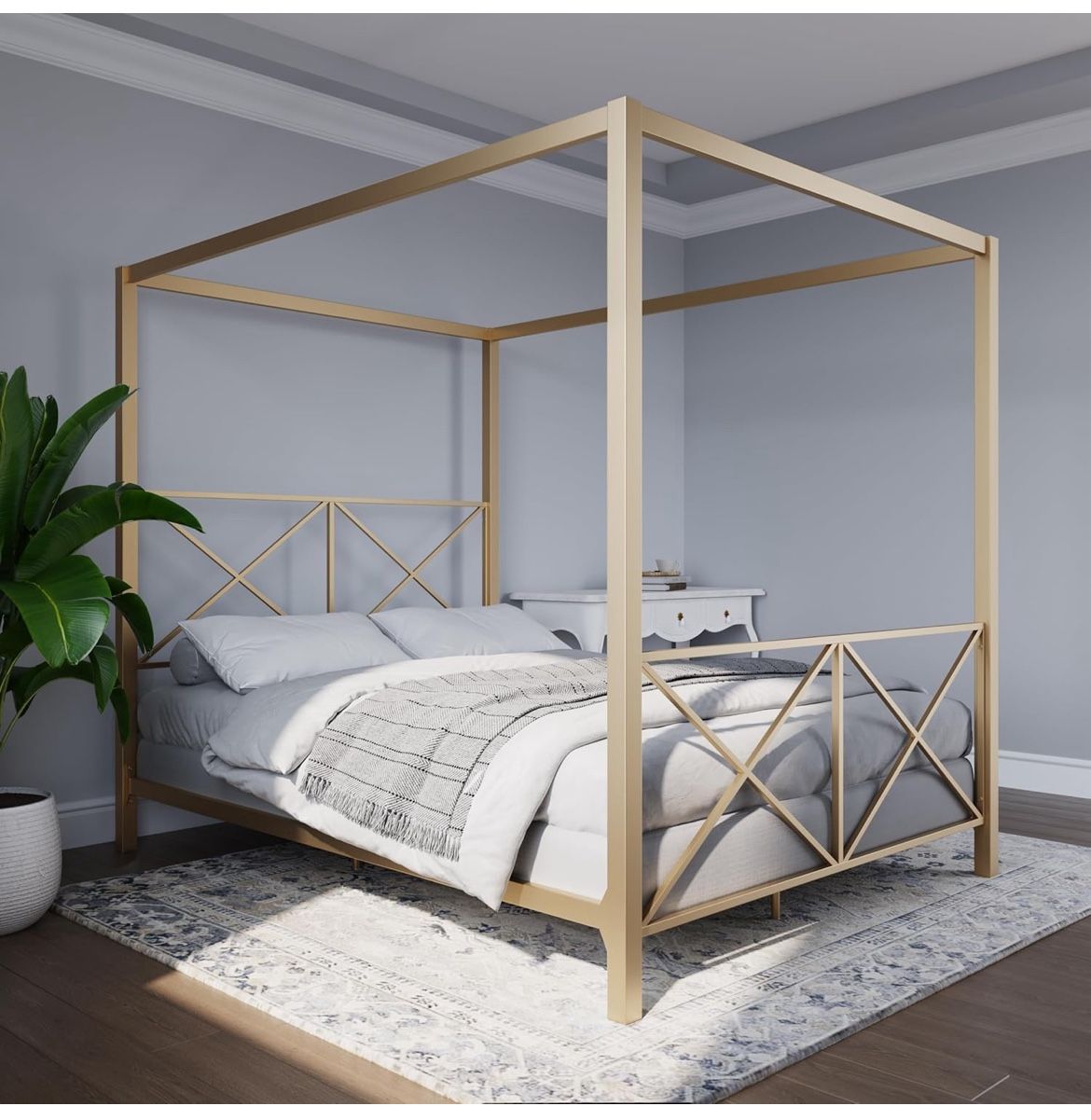 DHP Rosedale Metal Canopy Bed Frame - New In Box