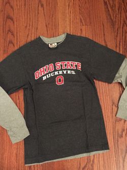🎄New OHIO STATE Football Jersey long sleeve SHIRT, size Medium 12-14, Designer COLOSSEUM Authentic Sports Gear clothing