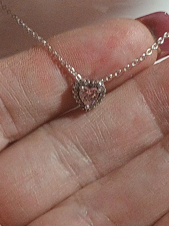 Pandora Authentic Brand New Sparkling Pink Halo Adjustable Sterling Silver Necklace 20.6