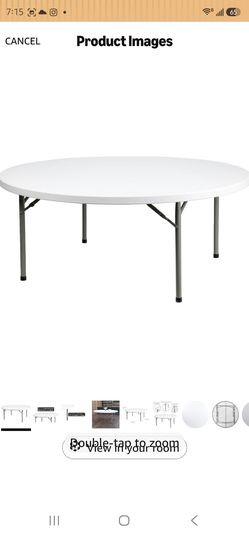 Flash Furniture Elon 6' Round All-Occasion Plastic Folding Event Table, Foldable Portable Banquet Table for Indoor/Outdoor Events, White
Amazon's Choi