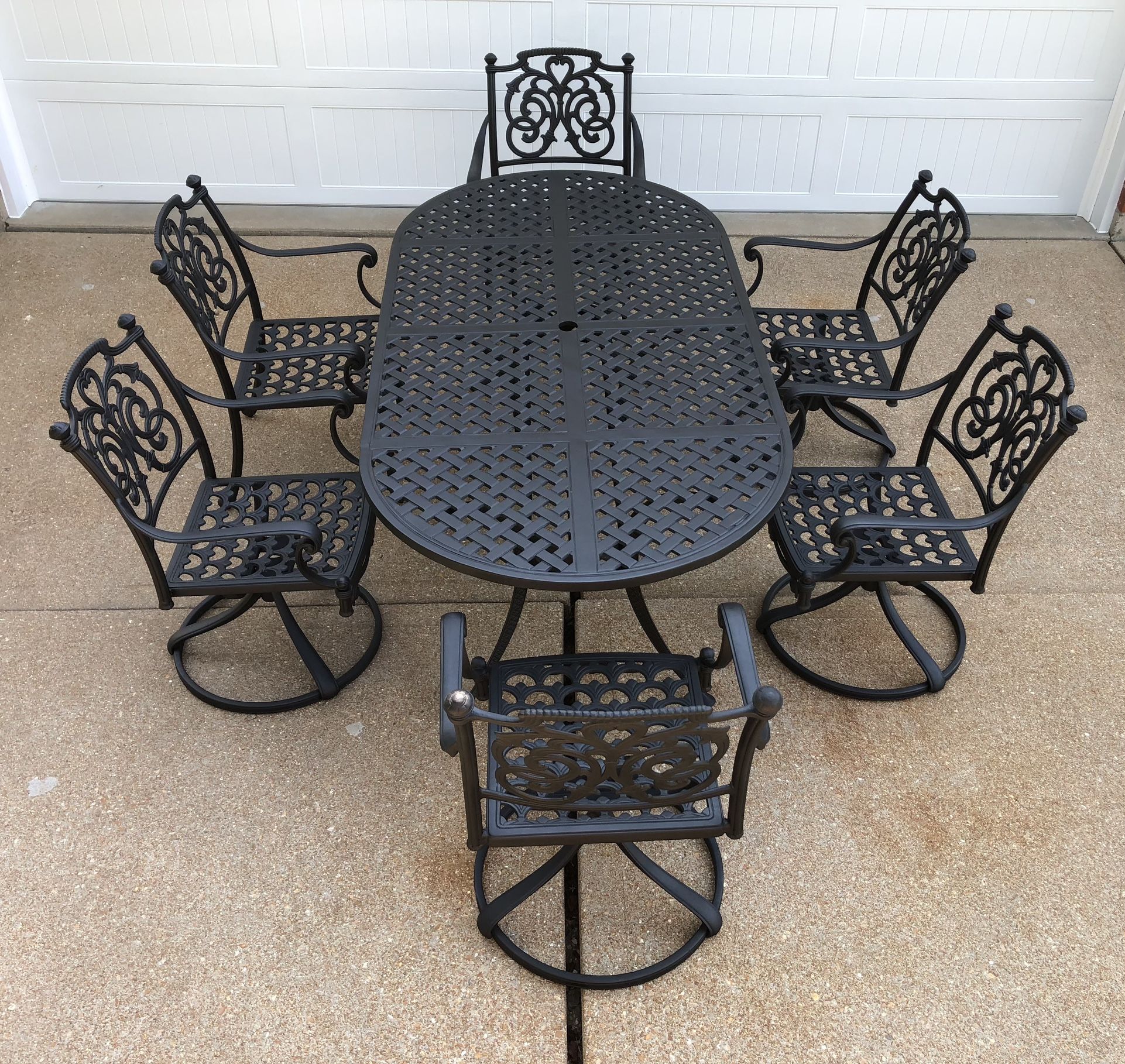 Hanamint St Augustine Heavy Outdoor Patio Furniture 6 Seat Dining set-7ft table
