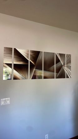 Modern 7-Piece Brushed Metal Wall Art Set