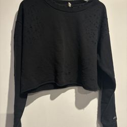 Alo Distressed Crop Sweater