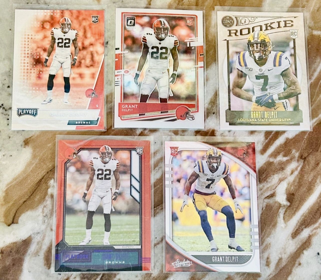 NFL Panini Cleveland Browns Grant Delpit Rookie Football Card Lot