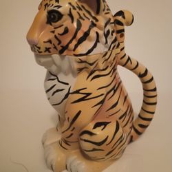 Vintage Ringling Bros. Barnum Bailey Circus Tiger Cup Mug Flip Lid Souvenir Stein 