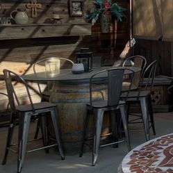 Barrel Glass Top Table 