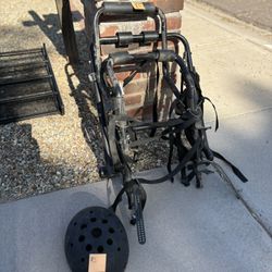 Bike Rack And Bike Helmet