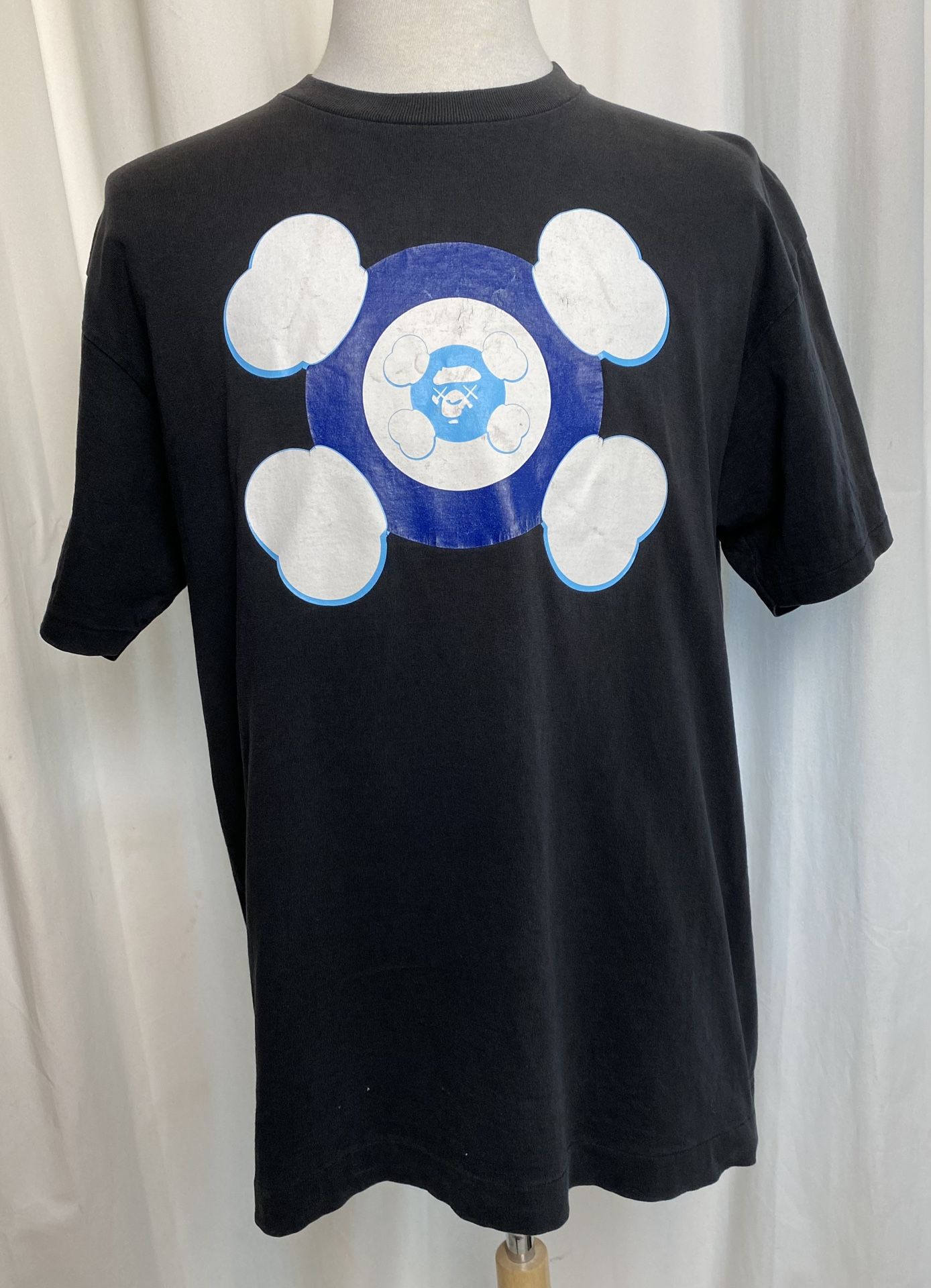 Vintage 2005 A Bathing Ape Bape Kaws Black T-Shirt Men’s Size XL 100% Authentic (Rare Collectors Item!)